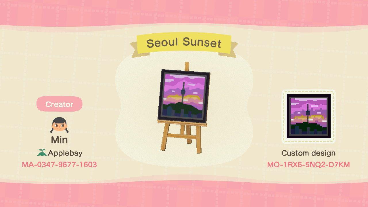 Animal Crossing Design Code: MO-1RX6-5NQ2-D7KM Seoul Sunset