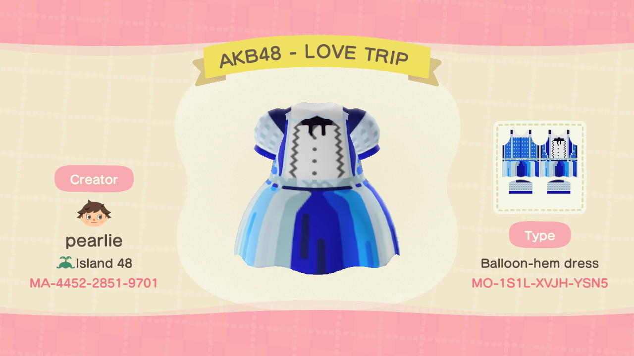 Animal Crossing Design Code: MO-1S1L-XVJH-YSN5 AKB48 - LOVE TRIP