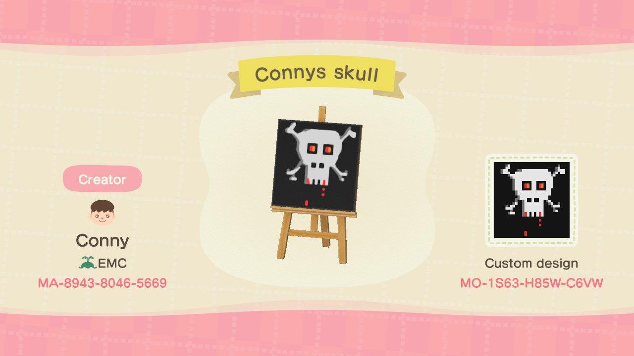 Animal Crossing Design Code: MO-1S63-H85W-C6VW Connys skull