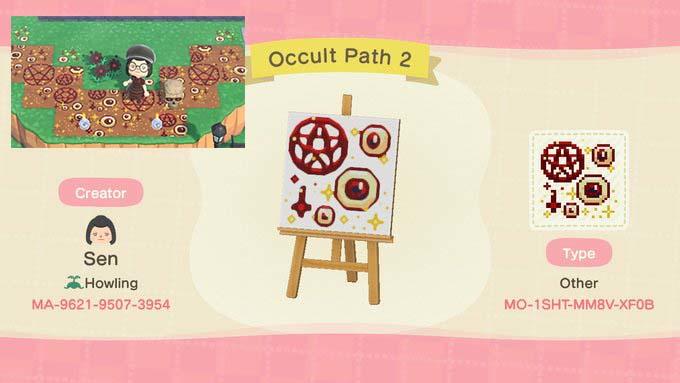 Animal Crossing Design Code: MO-1SHT-MM8V-XF0B Occult Path