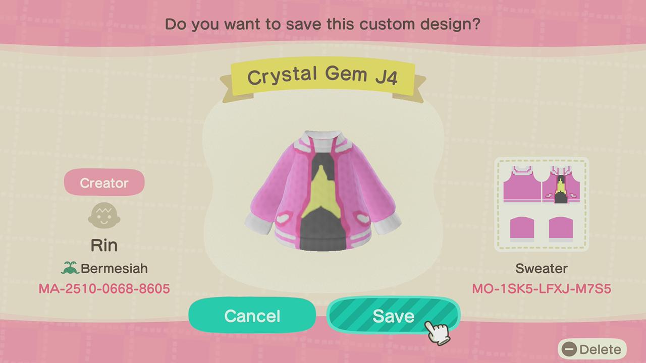 Animal Crossing Design Code: MO-1SK5-LFXJ-M7S5 Steven Universe Futr