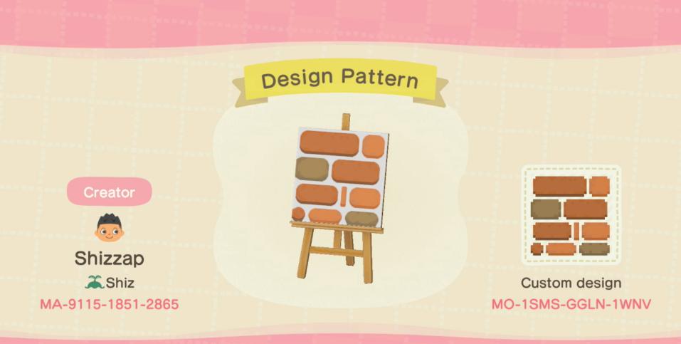 Animal Crossing Design Code: MO-1SMS-GGLN-1WNV Brick Pattern 01