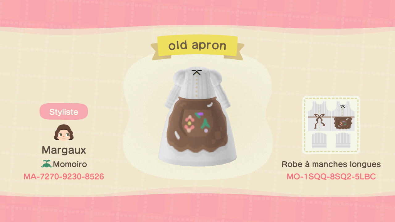 Animal Crossing Design Code: MO-1SQQ-8SQ2-5LBC old apron
