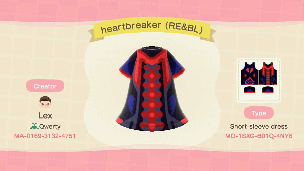 Animal Crossing Design Code: MO-1SXG-B01Q-4NY6 Heartbreaker