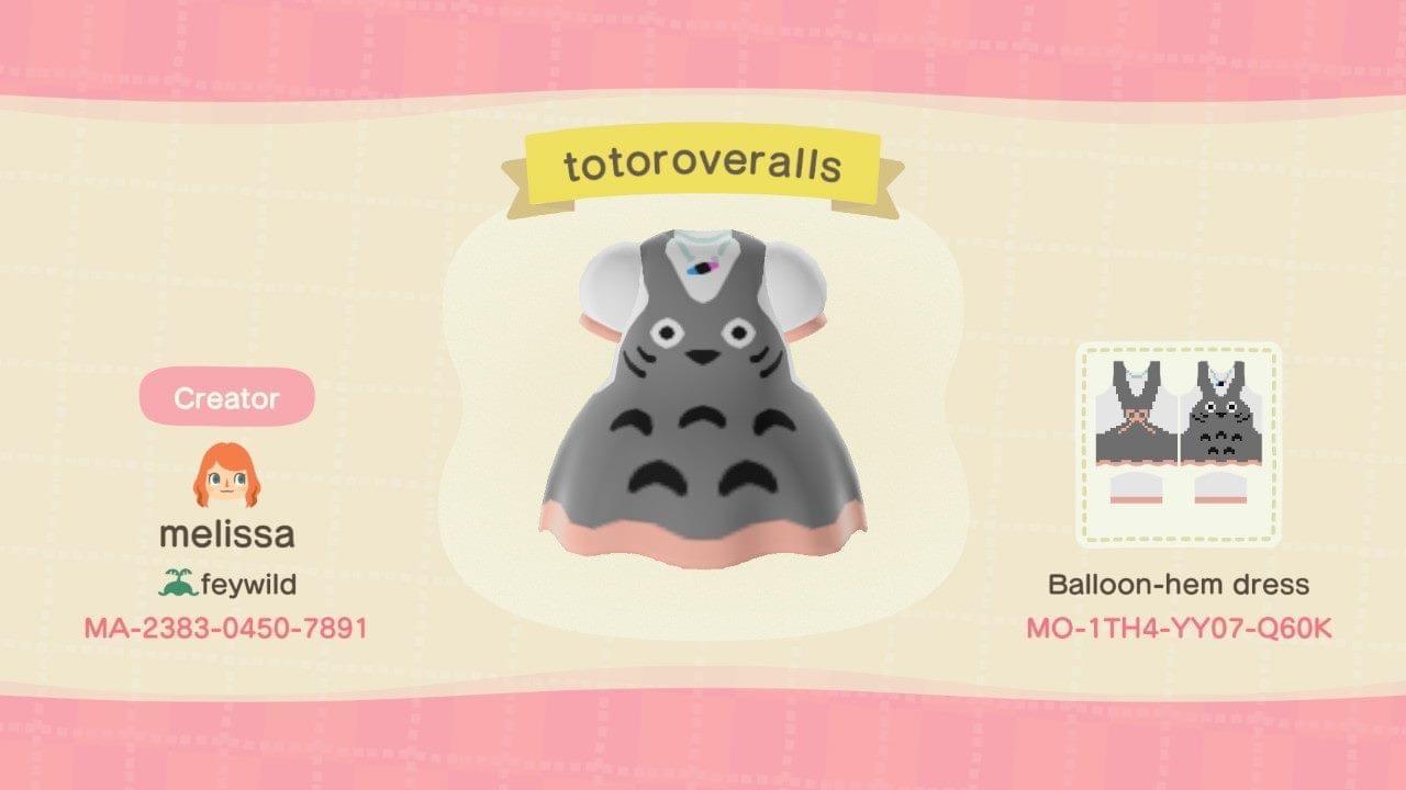 Animal Crossing Design Code: MO-1TH4-YY07-Q60K Totoroveralls