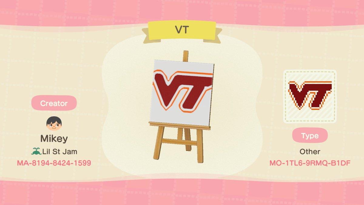 Animal Crossing Design Code: MO-1TL6-9RMQ-B1DF Virginia Tech