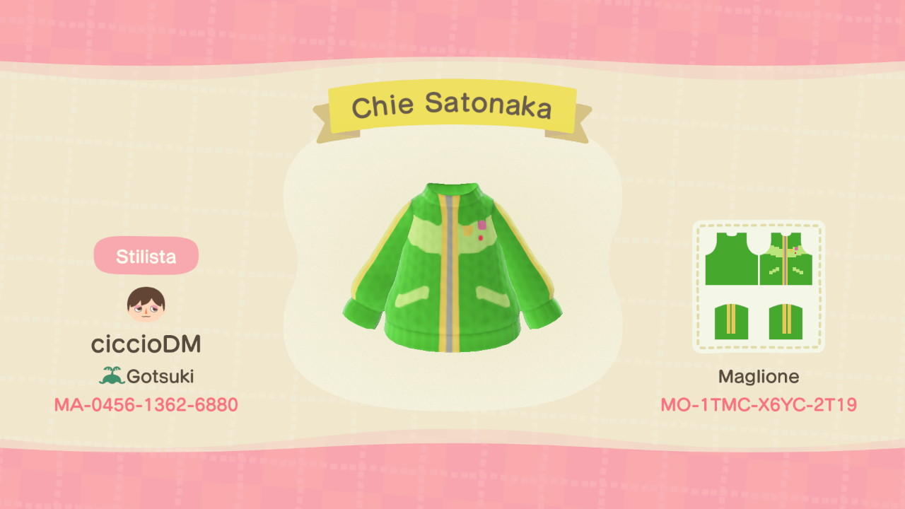 Animal Crossing Design Code: MO-1TMC-X6YC-2T19 Chie Satonaka