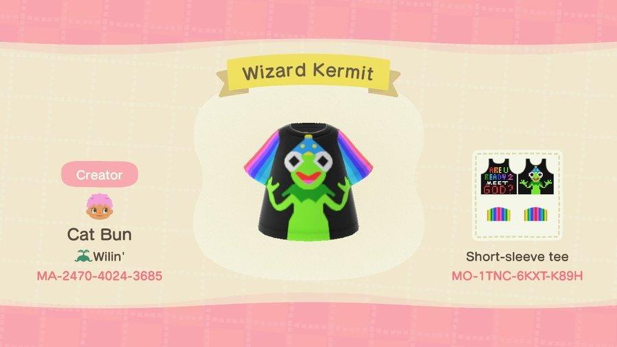 Animal Crossing Design Code: MO-1TNC-6KXT-K89H Wizard Kermit