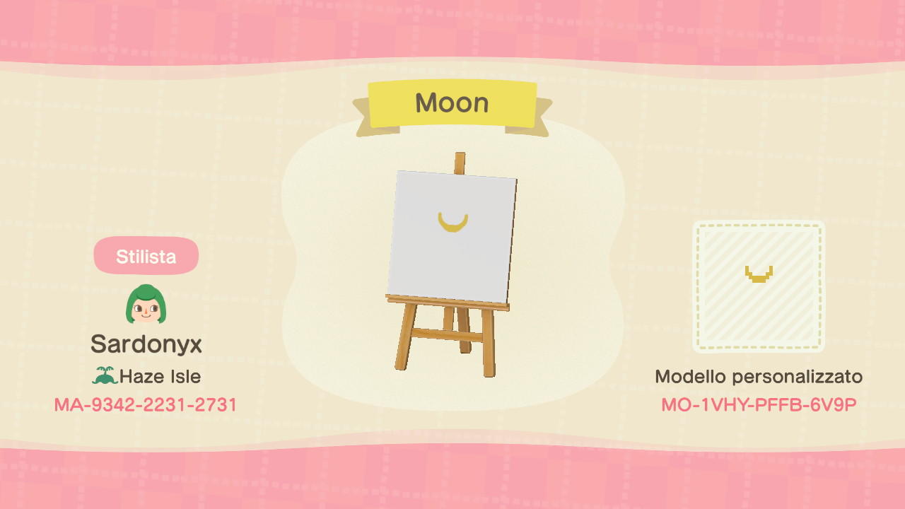 Animal Crossing Design Code: MO-1VHY-PFFB-6V9P Moon