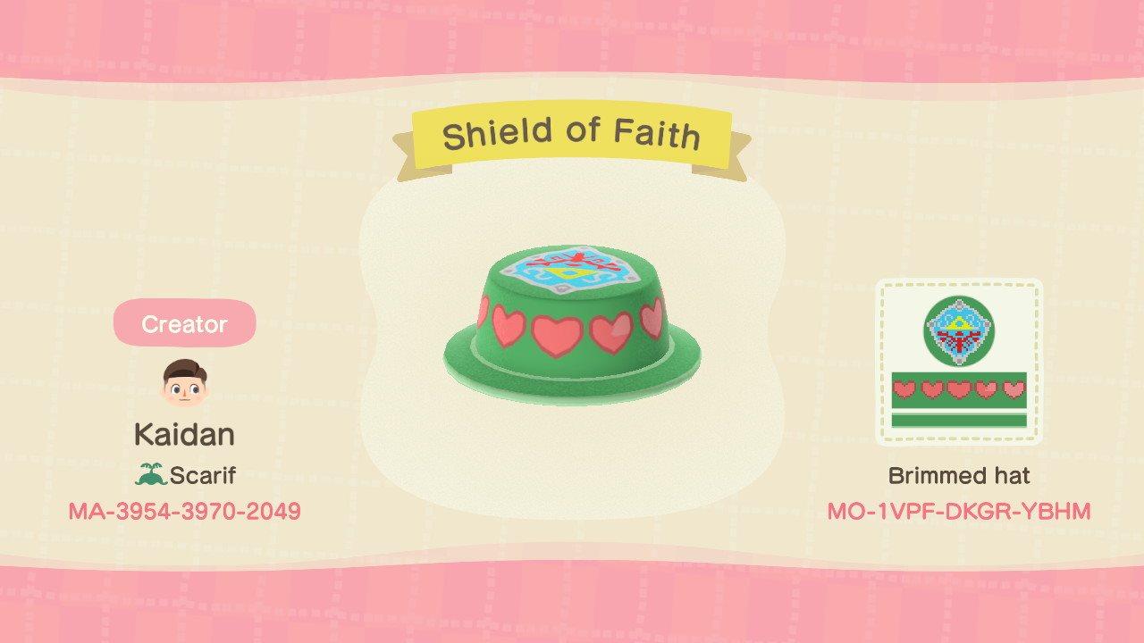 Animal Crossing Design Code: MO-1VPF-DKGR-YBHM Shield of Faith