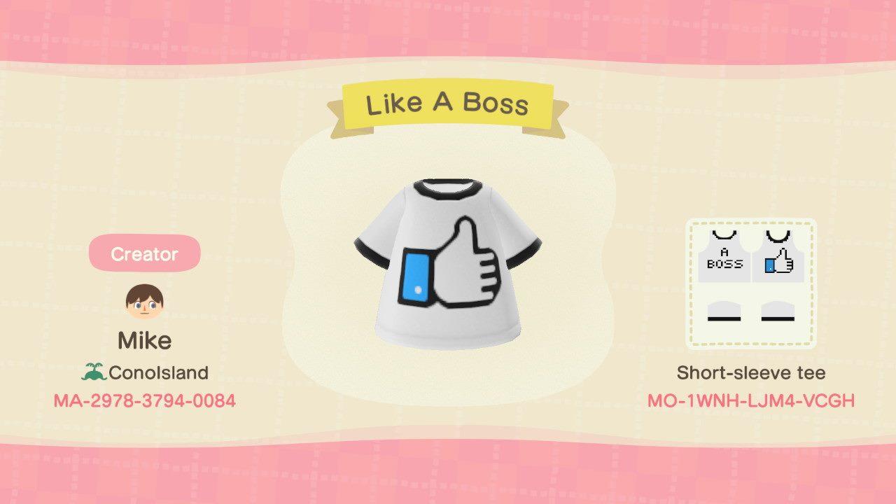 Animal Crossing Design Code: MO-1WNH-LJM4-VCGH Like A Boss