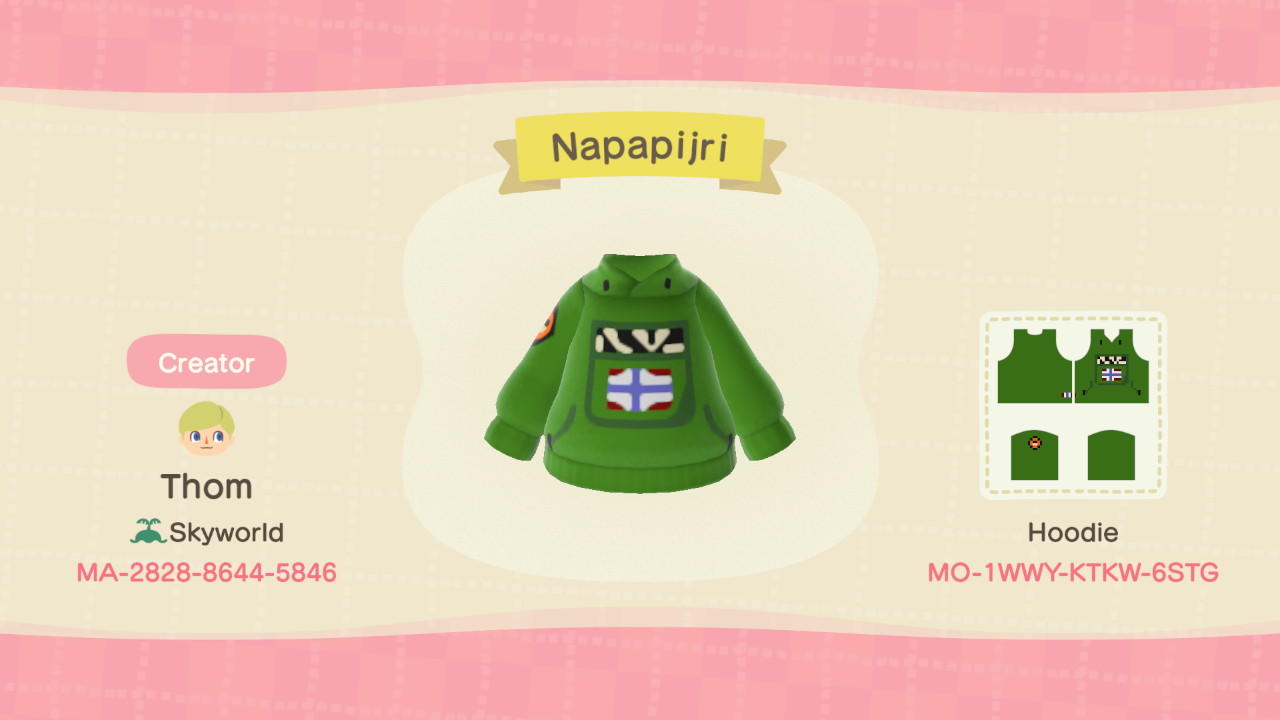 Animal Crossing Design Code: MO-1WWY-KTKW-6STG Napapijri
