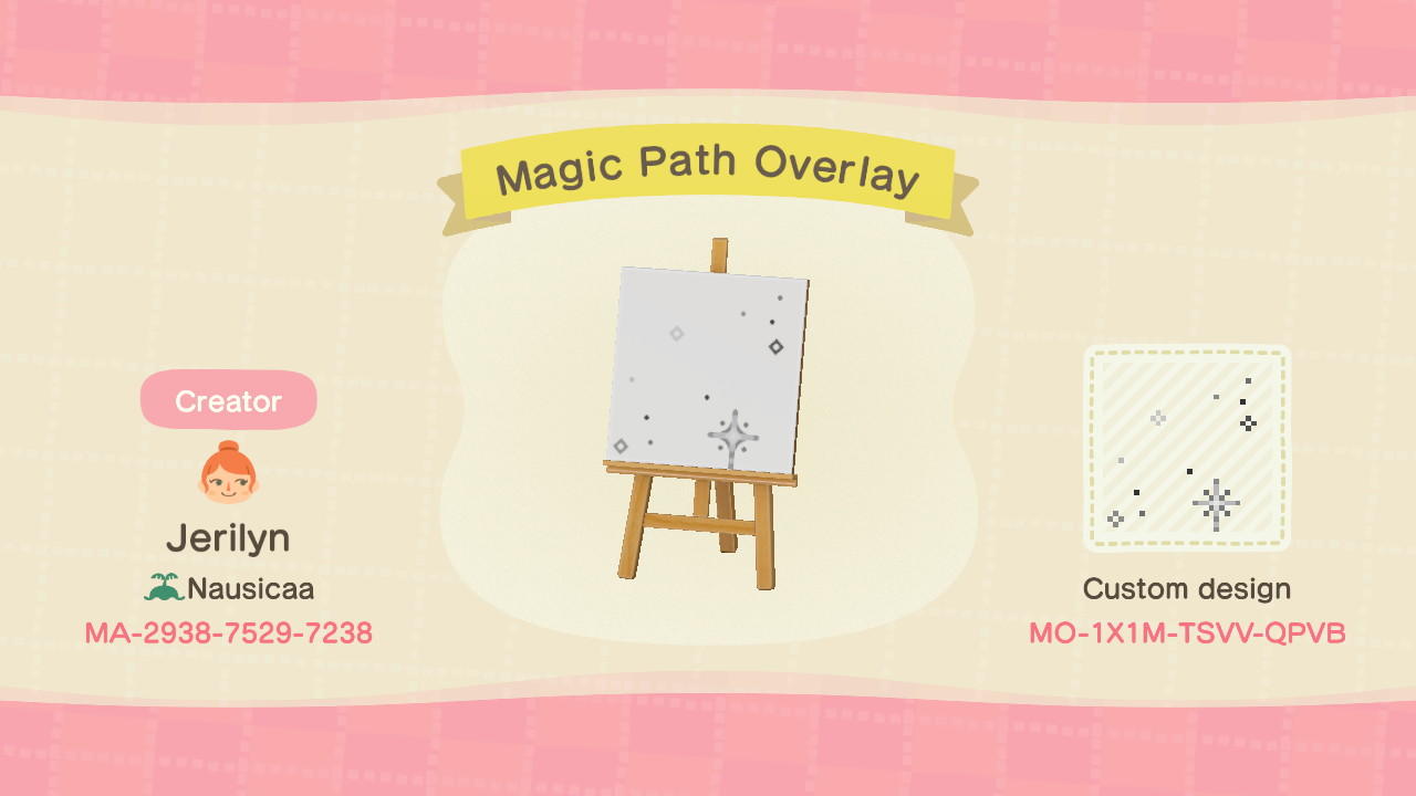 Animal Crossing Design Code: MO-1X1M-TSVV-QPVB Magic Path Overlay G
