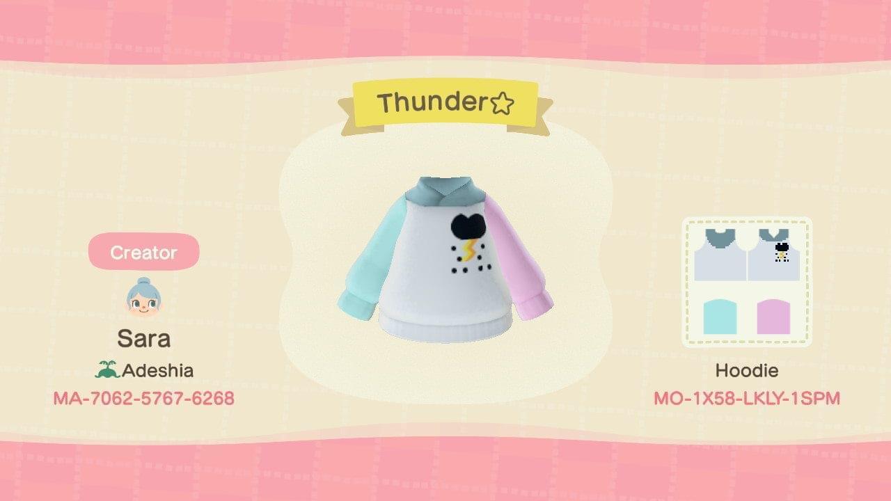Animal Crossing Design Code: MO-1X58-LKLY-1SPM Thunder
