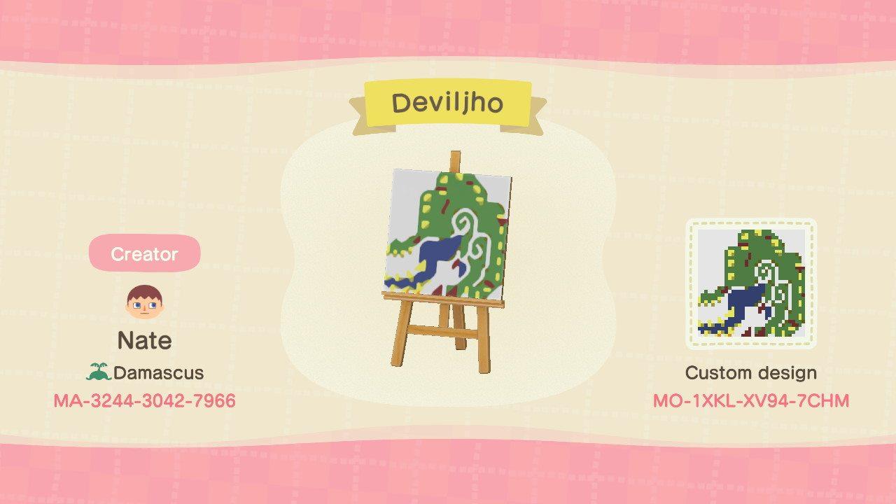 Animal Crossing Design Code: MO-1XKL-XV94-7CHM Deviljho