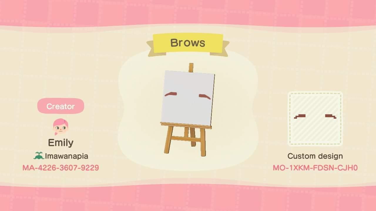 Animal Crossing Design Code: MO-1XKM-FDSN-CJH0 Brows