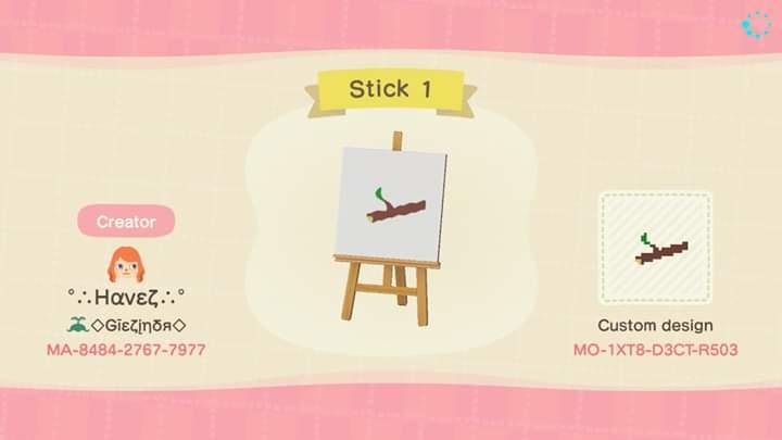 Animal Crossing Design Code: MO-1XT8-D3CT-R503 Stick 1