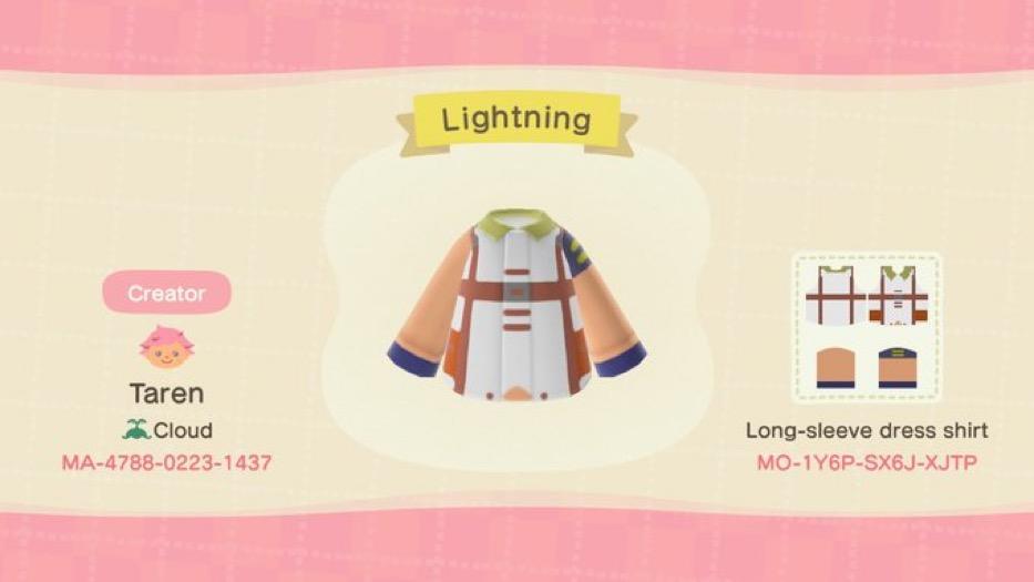Animal Crossing Design Code: MO-1Y6P-SX6J-XJTP Lightning FFXIII