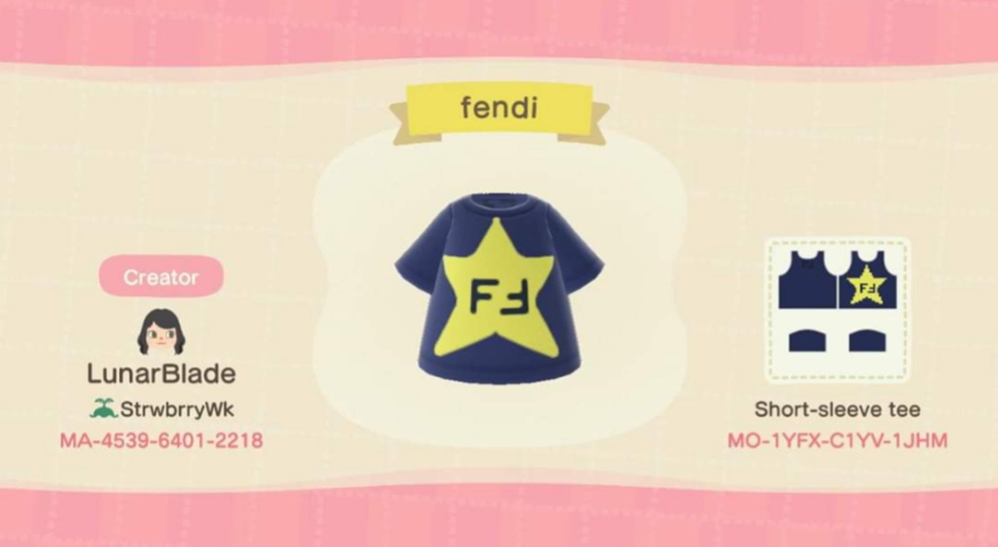 Animal Crossing Design Code: MO-1YFX-C1YV-1JHM Super Fendi