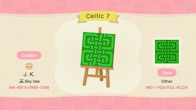 Animal Crossing Design Code: MO-1YG3-0TJL-KLCH Celtic 7