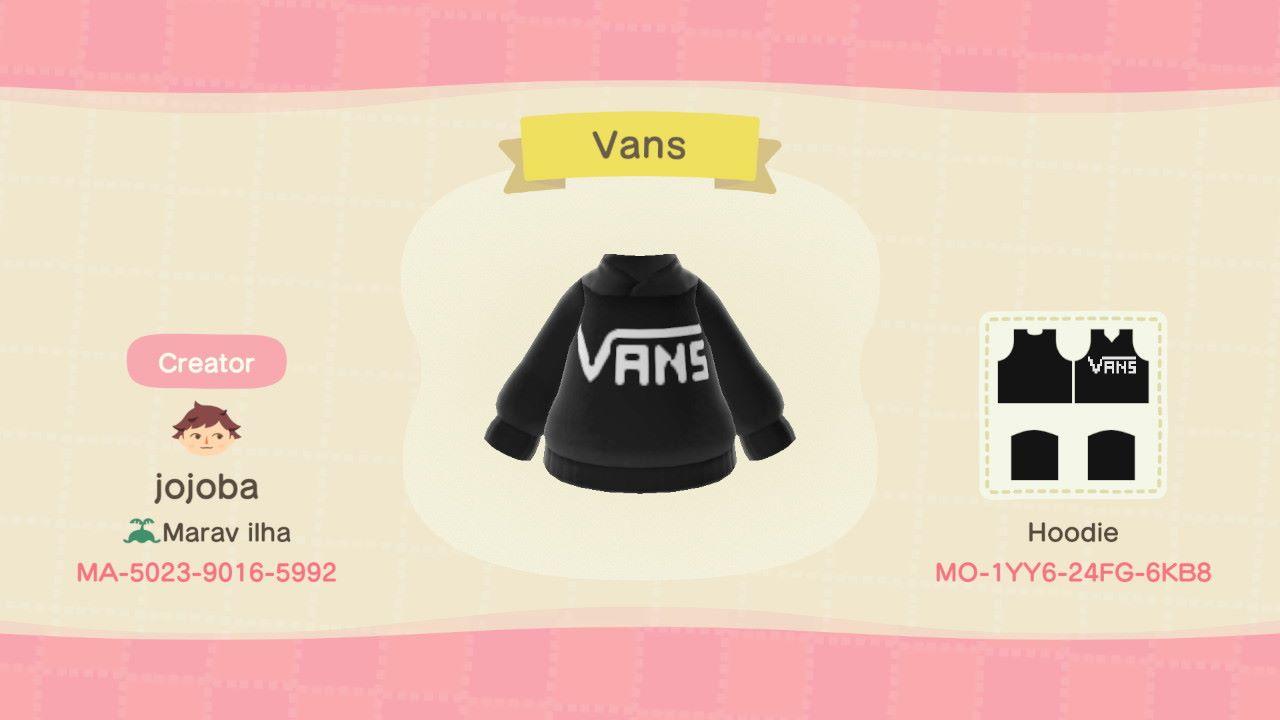 Animal Crossing Design Code: MO-1YY6-24FG-6KB8 Vans Hoodie
