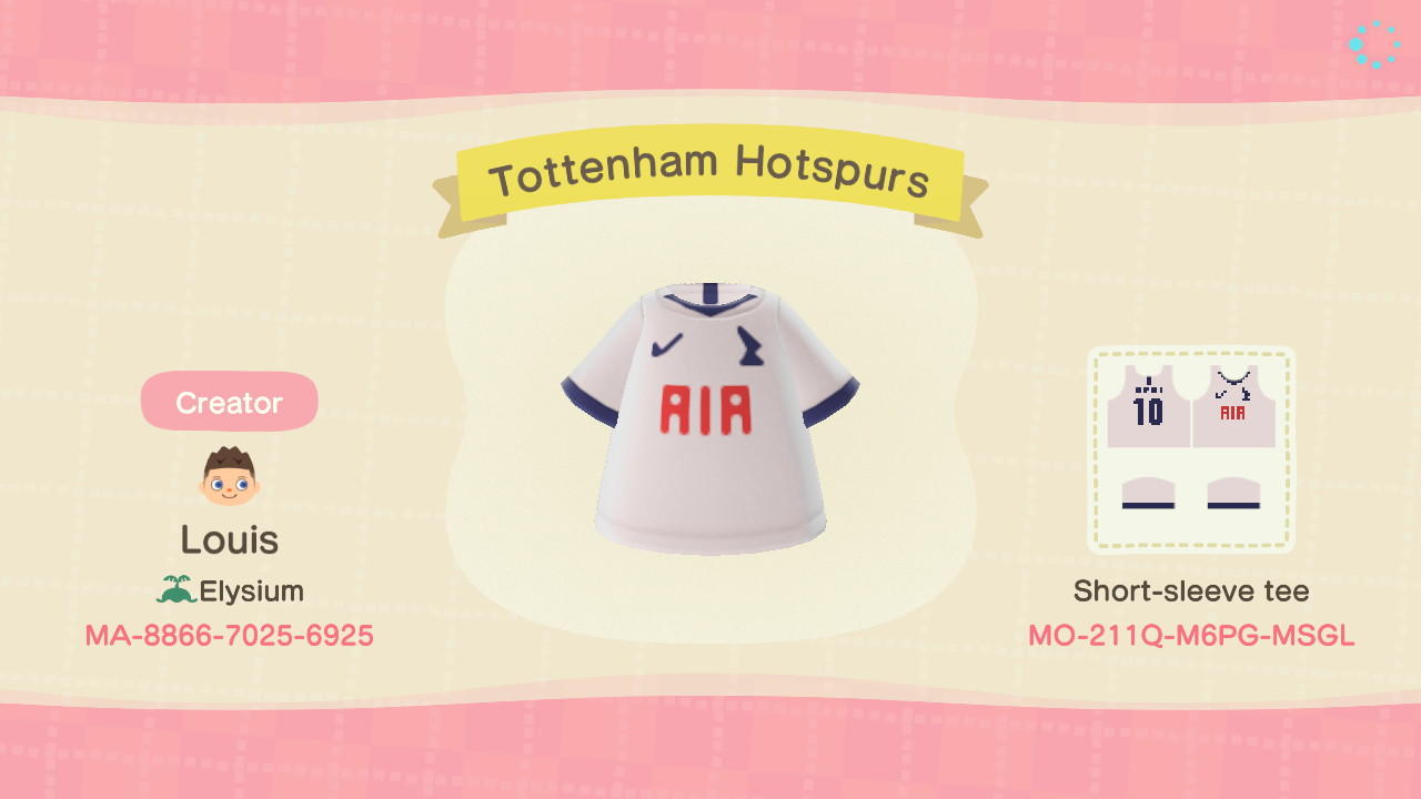 Animal Crossing Design Code: MO-211Q-M6PG-MSGL Tottenham Hotspur FC