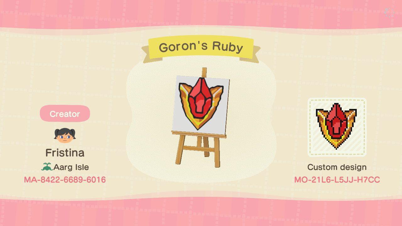 Animal Crossing Design Code: MO-21L6-L5JJ-H7CC Goron&#39;s Ruby