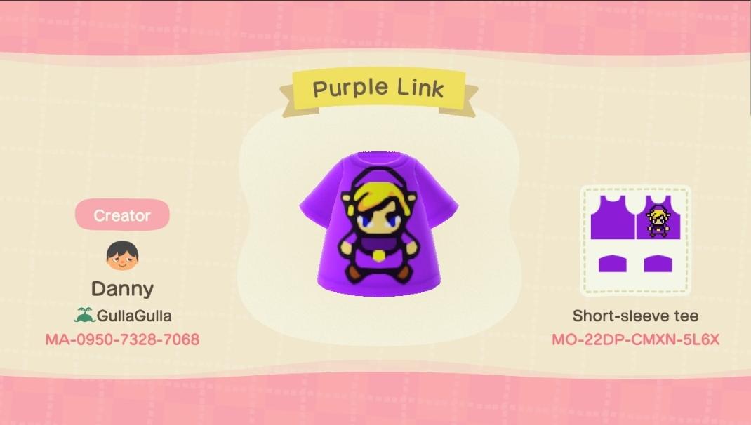 Animal Crossing Design Code: MO-22DP-CMXN-5L6X Purple Link