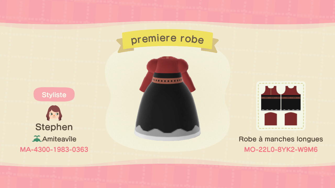 Animal Crossing Design Code: MO-22L0-8YK2-W9M6 First dress