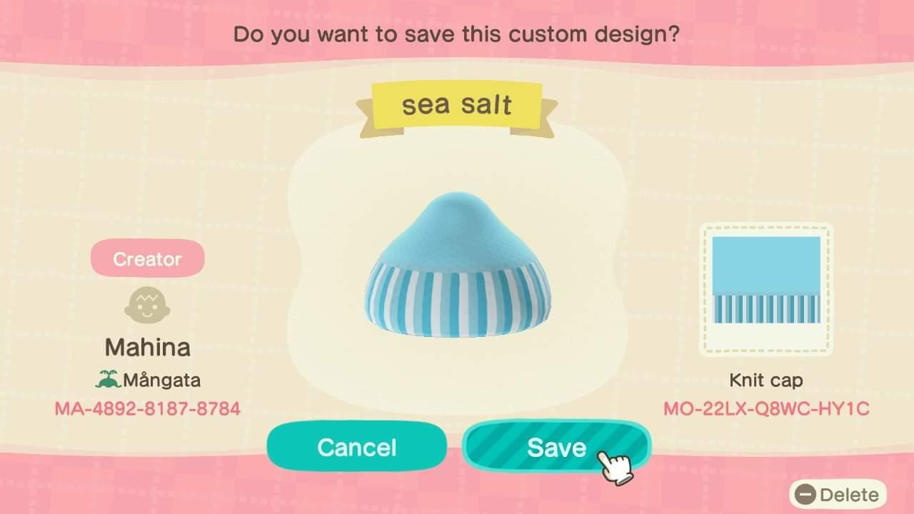Animal Crossing Design Code: MO-22LX-Q8WC-HY1C sea salt