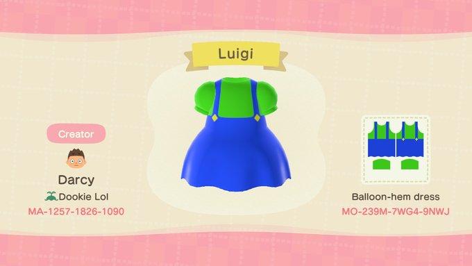 Animal Crossing Design Code: MO-239M-7WG4-9NWJ Luigi