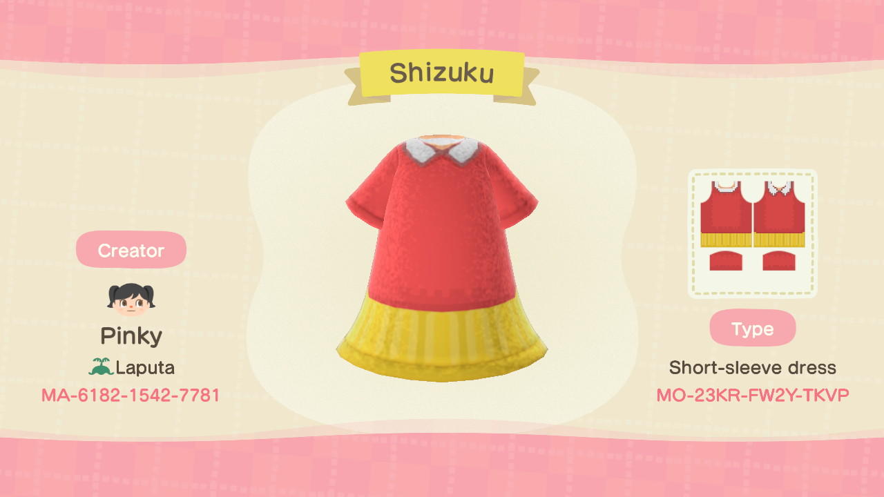 Animal Crossing Design Code: MO-23KR-FW2Y-TKVP Shizuku