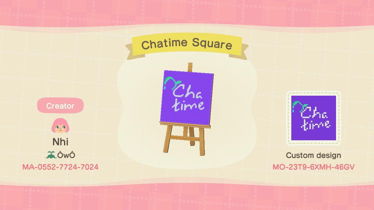 Animal Crossing Design Code: MO-23T9-6XMH-46GV Chatime Square