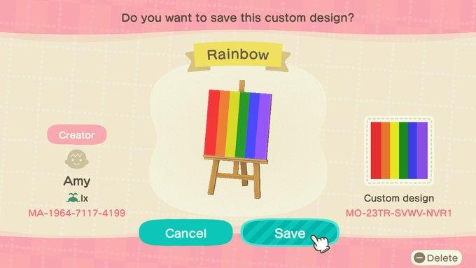 Animal Crossing Design Code: MO-23TR-SVWV-NVR1 Rainbow