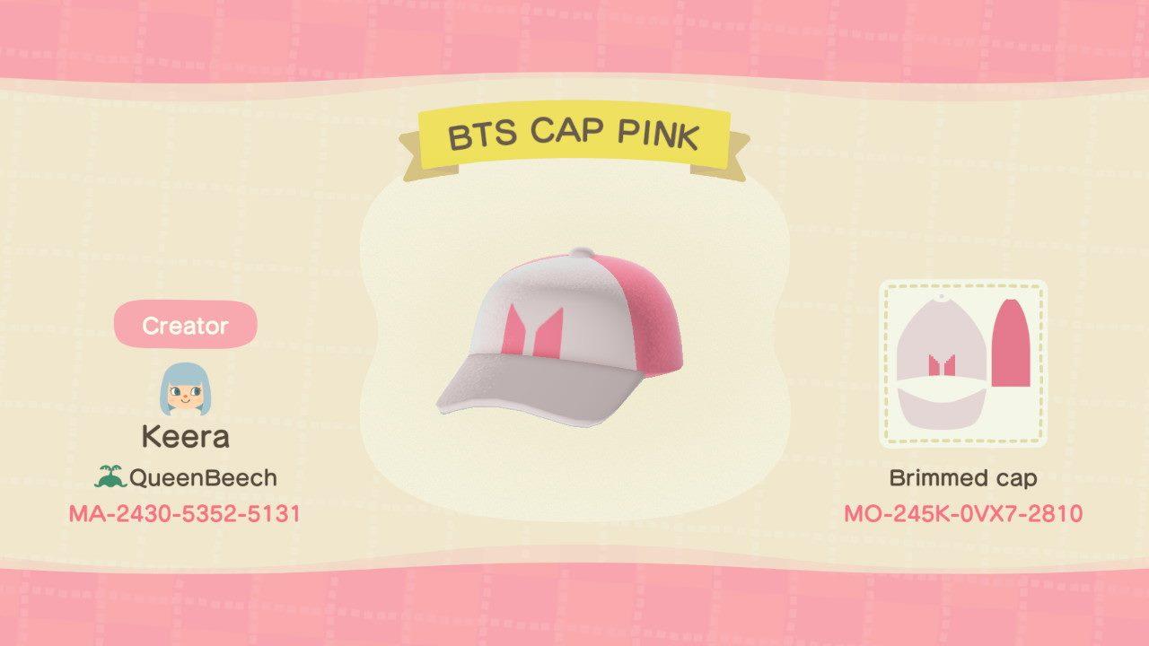 Animal Crossing Design Code: MO-245K-0VX7-2810 BTS CAP PINK