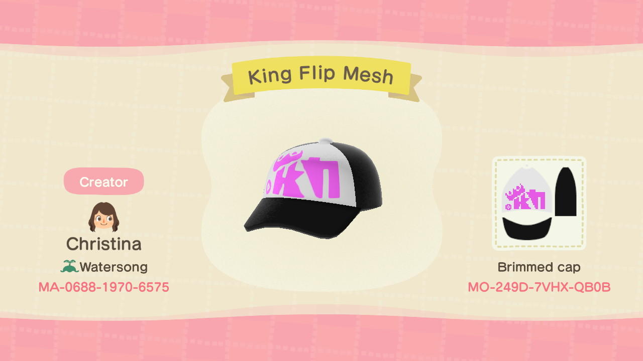 Animal Crossing Design Code: MO-249D-7VHX-QB0B King Flip Mesh