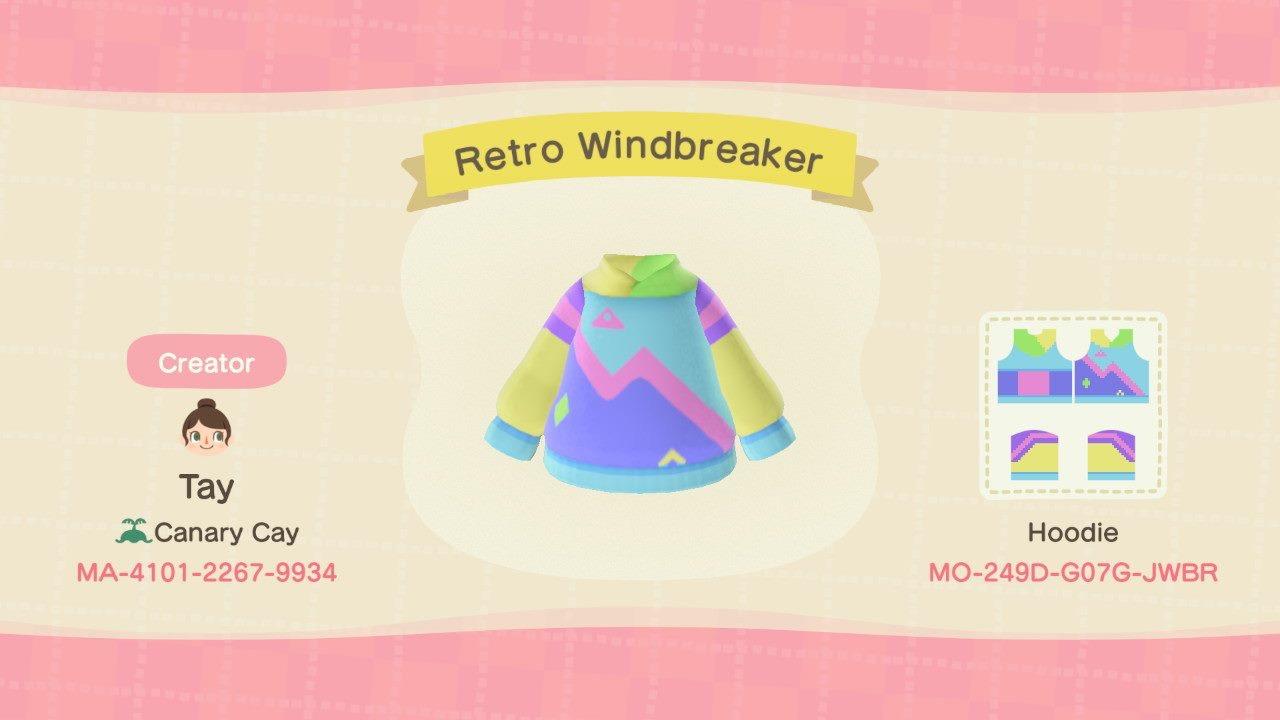 Animal Crossing Design Code: MO-249D-G07G-JWBR Retro Windbreaker