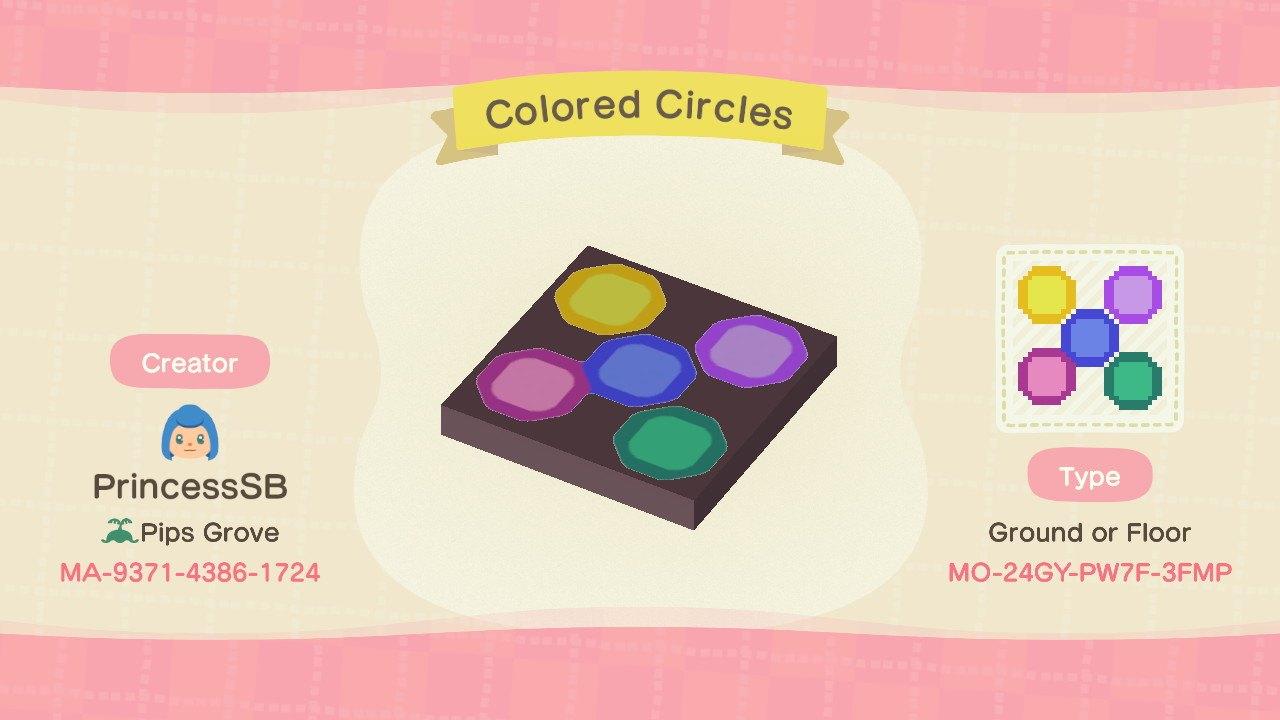 Animal Crossing Design Code: MO-24GY-PW7F-3FMP Colored Square Tiles