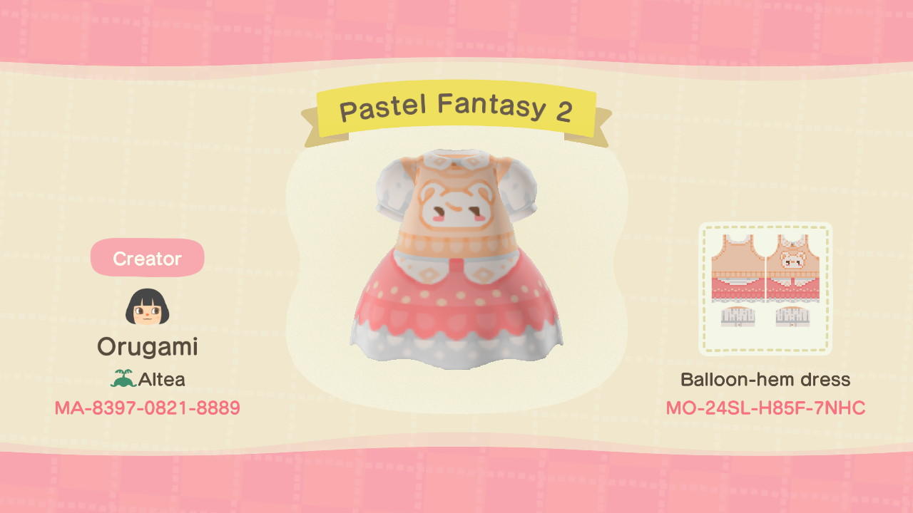 Animal Crossing Design Code: MO-24SL-H85F-7NHC Pastel Fantasy 2