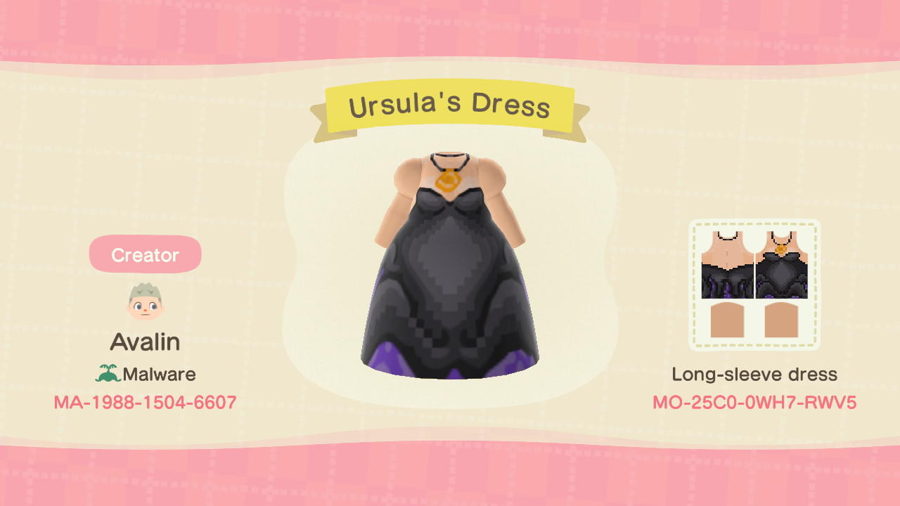 Animal Crossing Design Code: MO-25C0-0WH7-RWV5 Ursulas Dress