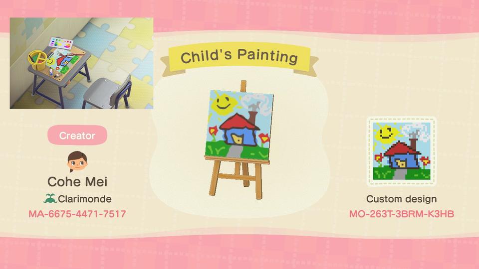 Animal Crossing Design Code: MO-263T-3BRM-K3HB Child's Painting