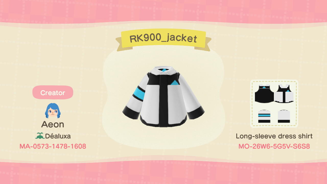 Animal Crossing Design Code: MO-26W6-5G5V-S6S8 RK900_jacket