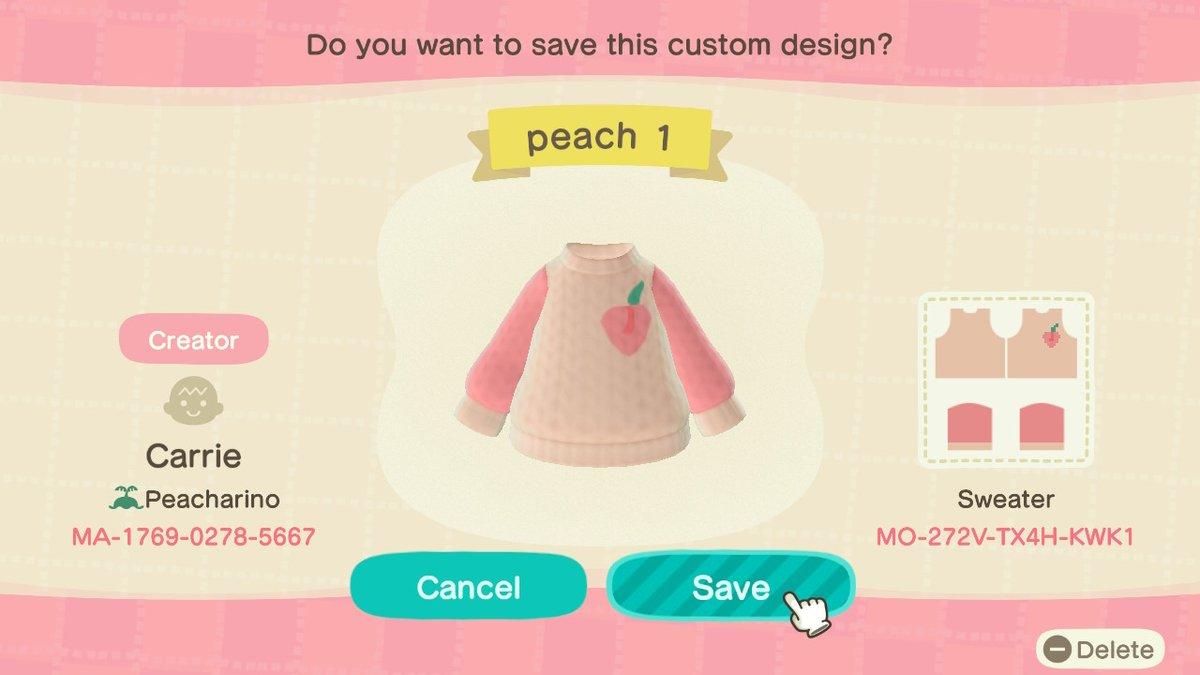 Animal Crossing Design Code: MO-272V-TX4H-KWK1 peach 1
