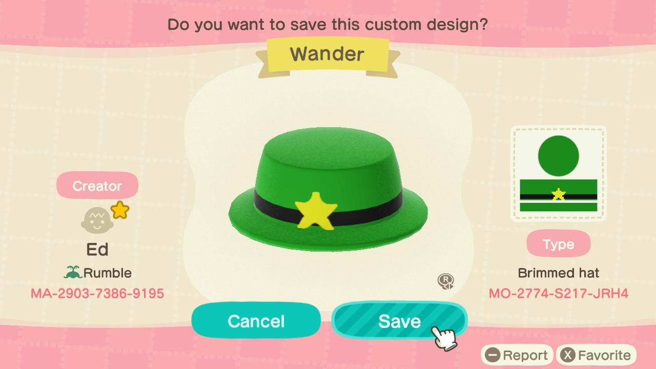 Animal Crossing Design Code: MO-2774-S217-JRH4 Wander