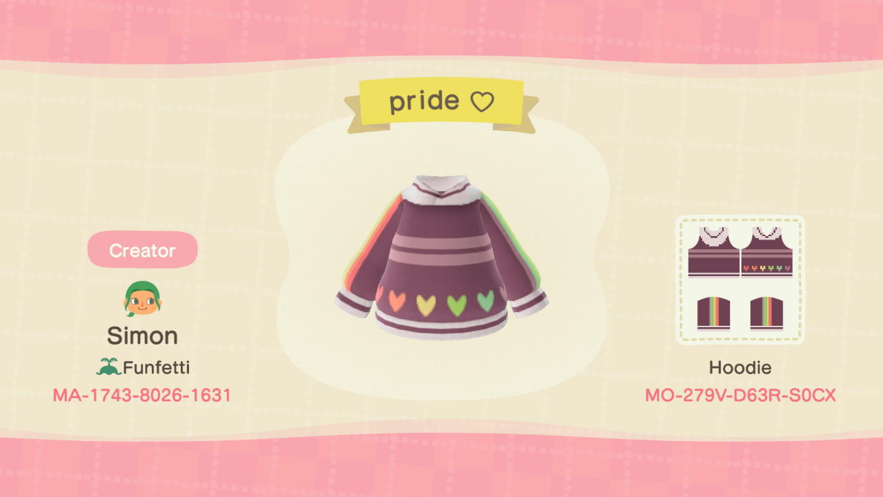 Animal Crossing Design Code: MO-279V-D63R-S0CX pride