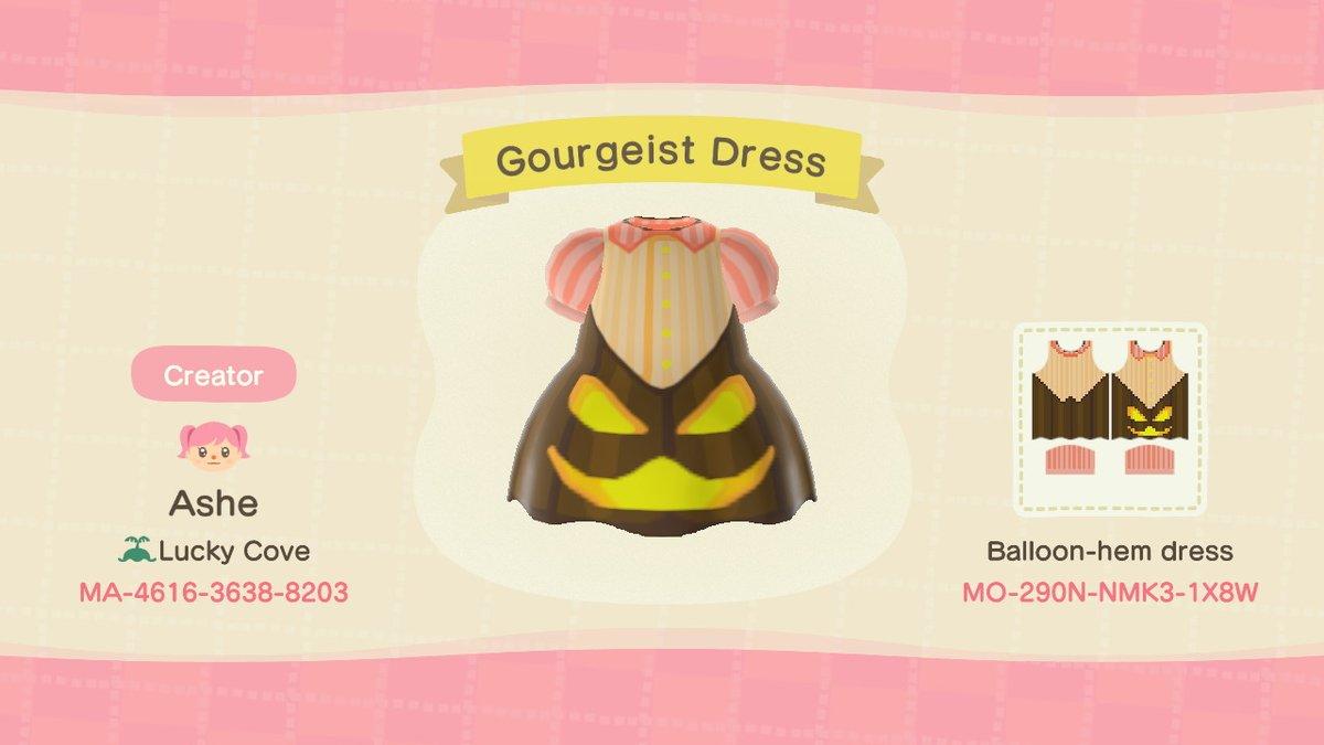 Animal Crossing Design Code: MO-290N-NMK3-1X8W Gourgeist Dress