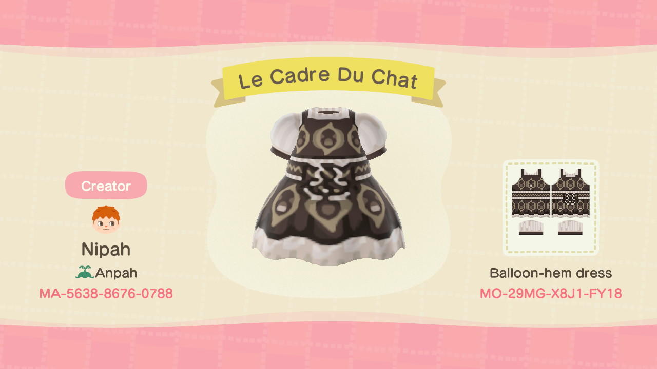 Animal Crossing Design Code: MO-29MG-X8J1-FY18 Le Cadre du Chat
