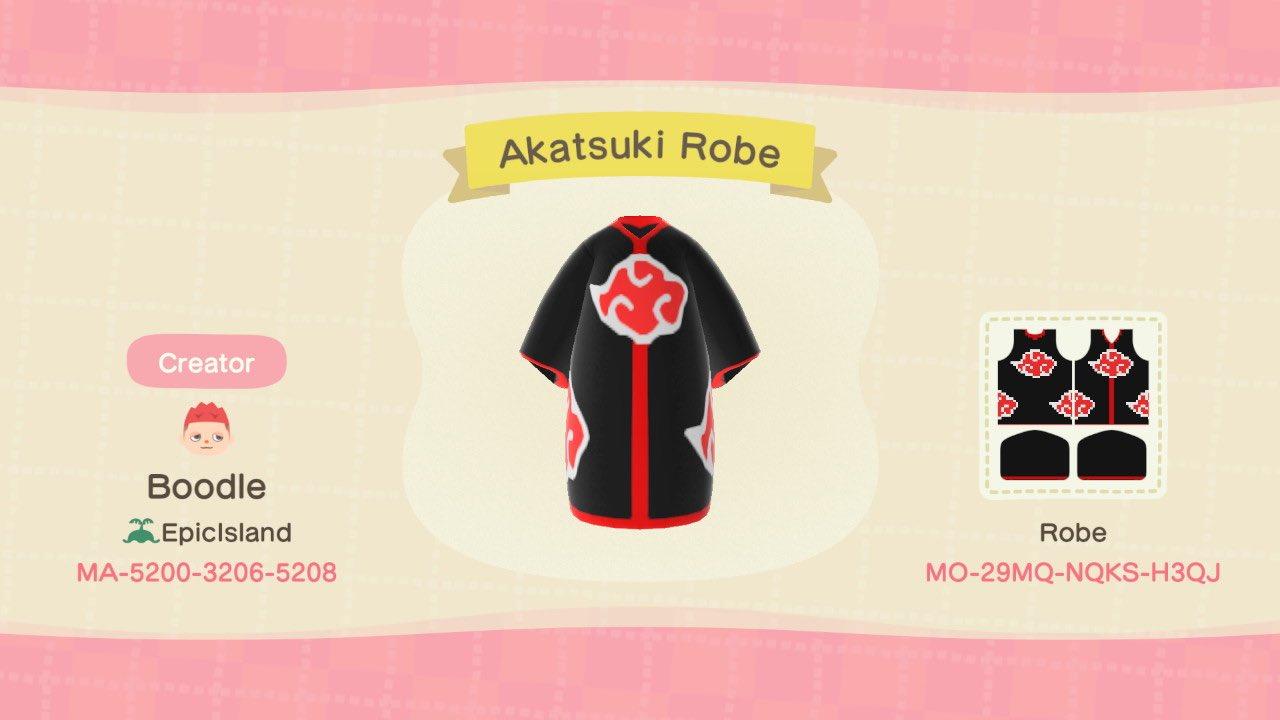 Animal Crossing Design Code: MO-29MQ-NQKS-H3QJ Akatsuki Robe