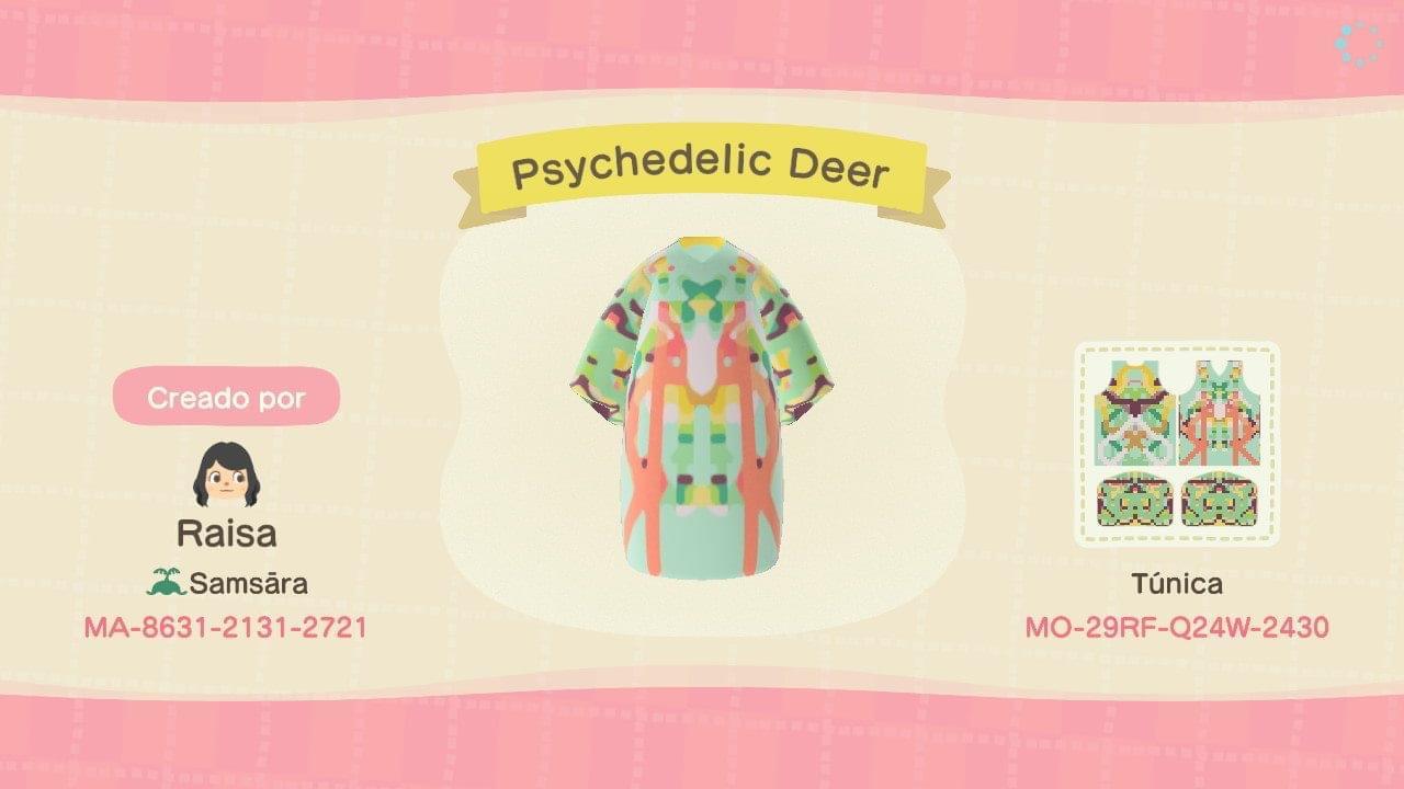 Animal Crossing Design Code: MO-29RF-Q24W-2430 Psychedelic Deer