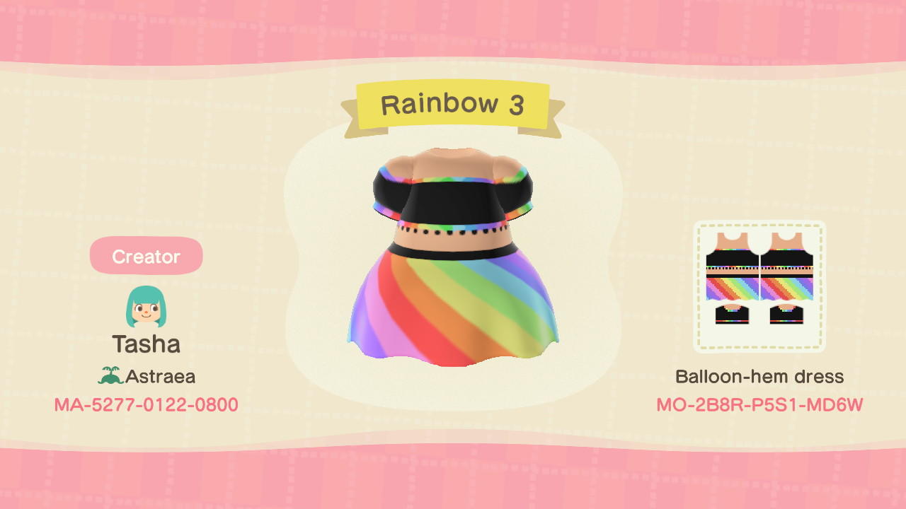 Animal Crossing Design Code: MO-2B8R-P5S1-MD6W Rainbow 3